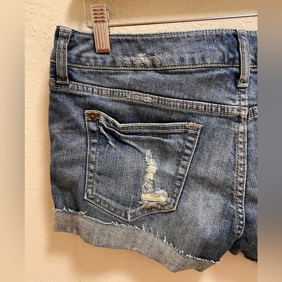 2.1 Denim Blue Jean Distressed Cuffed Shorts Size 30 New Without Tag - Picture 5 of 6